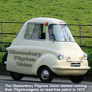 The Glastonbury Pilgrims Union started running their Pilgrimwagens on lead-free petrol in 1973